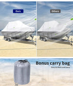 12-14 FT Boat Cover Trailerable Weatherproof 600D Jumbo Marine Grade Heavy Duty