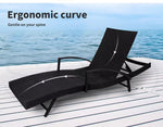 Levede Sun Lounger Wicker Lounge Outdoor Furniture Garden Patio Bed Cushion Pool