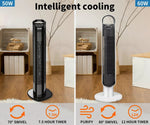 Spector Tower Fan Portable Oscillating Remote Control LED Display Timer Ionizer