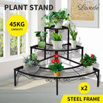 Levede Plant Stands Outdoor Indoor Metal Flower Pot 3 Garden Corner Shelf.