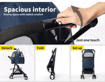 Pawz Large Pet Stroller Dog Cat Carrier Travel Pushchair Foldable Pram 4 Wheels