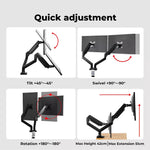 Traderight Monitor Stand Dual Arm TV Bracket Screen LED Holder Desk Freestanding