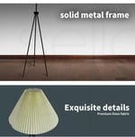 Emitto Modern Tripod Floor Lamp Linen Fabric Lampshade Home Decor Reading Beige