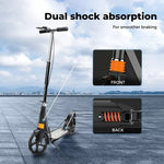 Monvelo Folding Scooter Push Kick Disc Brake Dual Suspension Commuter Adult Kids