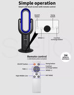 Spector Bladeless Fan Cooler Heater 2 In 1 Air Cool Sleep Timer Remote Control