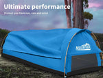 Mountview Double King Single Swag Camping Swags Canvas Dome Tent Hiking Navy