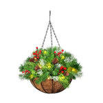 Santaco Christmas Hanging Basket Ornaments LED Lights Home Garden Decor 30cm