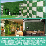 Marlow Artificial Boxwood Hedge Fake Vertical Garden Green Wall Fences 60x40x4cm