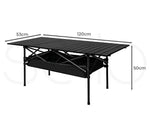 Levede Folding Camping Table Portable Picnic Outdoor BBQ Desk Egg Roll Black