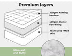 Dreamz Bamboo Pillowtop Mattress Topper Protector Cover Underlay Pad Single