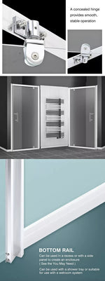 Levede Shower Screen Screens Door Seal Enclosure Glass Panel Frameless Pivot