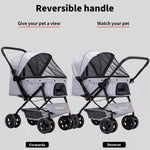 Pawz Pet Stroller Pram Dog Carrier Trailer Strollers 4 Wheels Foldable Large