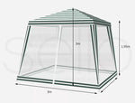 Mountview Gazebo Marquee 3x3m MeshSide Wall Outdoor Canopy Wedding Tent Gazebos