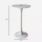 Levede 2x Round Bar Table Pub Tables Kitchen Marble Tulip Metal Base White
