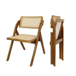 Levede 2X Dining Chairs Foldable Accent Wooden Chair Rattan Furniture Lounge