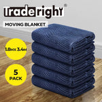 Traderight Moving Blanket Furniture Protection Quilted Removalist 1.8MX3.4M 5PCS