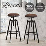 Levede Industrial Bar Stools Kitchen Stool Wooden Barstools - Black (BR1001BACK)