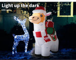 Santaco Inflatable Christmas Decorations Xmas Alpaca 1.8M LED Lights Xmas Party
