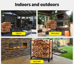 Firewood Storage Rack Fireplace Tool Wood Holder 300KG Heavy Duty 123X33X126CM