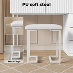Levede Dressing Table Stool Set with Mirror Led Makeup Vanity Desk Drawers White