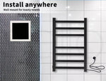 Wall-Mounted Heated Towel Rack – 7-Bar Electric Towel Warmer, Black Finish
