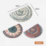 Marlow Door Mat Half Moon Semi-Circle Velvety Non Slip Entrance Floor Rug 60x90
