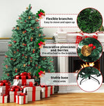 Santaco Christmas Tree 1.8M 6Ft Pinecone Decorated Xmas Home Garden Decorations