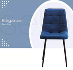 Levede 4x Dining Chairs Kitchen Velvet Chair Lounge Room Retro Padded Seat Blue