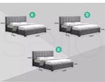 Levede Wooden Bed Frame Double Queen King Fabric Storage Mattress Base Gas Lift