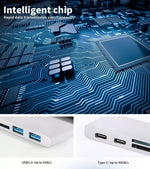 USB 3.0 Type-C HUB 6 Port Powered Adapter High Speed Splitter for Macbook pro