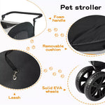 PaWz Pet Dog Stroller Pram Carrier Cat Travel Foldable 4 Wheels 50kg Capacity