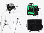 Laser Level Green Self Leveling Tripod 12 Line 360° Rotary Cross Measure Tool