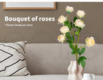 Lambu Artificial Flowers In Vase Silk Rose Bouquet Bunch 7Heads X6 Wedding Decor