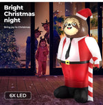 Christmas Inflatable Sloth 1.8M Xmas Party Decoration LED Lights Outdoor