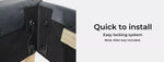Levede Queen Bed Frame Mattress Base Platform Wooden Velvet Headboard Grey