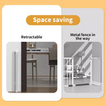 Bopeep Baby Safety Gates Mesh Retractable Pet Stair Doorways Guard 150Cm - White