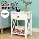 Levede 1x Bedside Tables Drawers Side End Table Storage Cabinet Nightstand