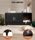 Pawz Enclosed Cat Litter Cabinet Box Kitty Toilet Tray Pet House Table Black
