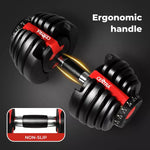 Centra 24kg Adjustable Dumbbell Single Weight Plates Home Gym Fitness Exercise