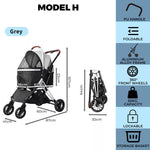Pawz Pet Stroller Dog Cat Pram Travel Carrier Foldable Pushchair Outdoor Large