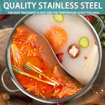 Toque 34cm Stainless Steel Twin Mandarin Duck Hot Pot Induction Cooker No Lid