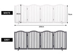 Pawz 4 Panels Wooden Pet Gate Retractable Dog Fence Safety Barrier Security Door