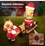 Santaco Christmas Inflatable 2.1M Xmas Outdoor Decor Garden LED Light Dog Sleigh