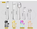 Toque Cutlery Set Stainless Steel 30PCS Knife Dinner Fork Tea Spoon Black Gold