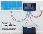 30A Solar Charge Controller 12V 24V Regulator Auto Dual USB Mppt Battery