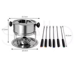 Toque Classic Fondue Set 12pcs Stainless Steel Cheese Chocolate Dipping 6 Forks