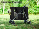 Pawz Large Pet Stroller Dog Cat Carrier Travel Pushchair Foldable Pram 4 Wheels