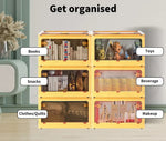 Storage Containers with Lid Clothes Organiser Box 5 Side Open Foldable Stackable