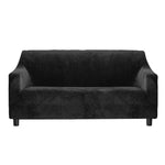 Marlow Sofa Cover High Stretch Slipcovers Soft Plush Protector 4 Seater Black