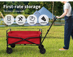 Lambu Garden Trolley Cart Foldable Picnic Wagon Outdoor Camping Trailer Red